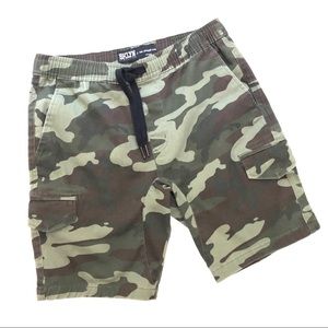 Cotton Camo Print Cargo Shorts  Small